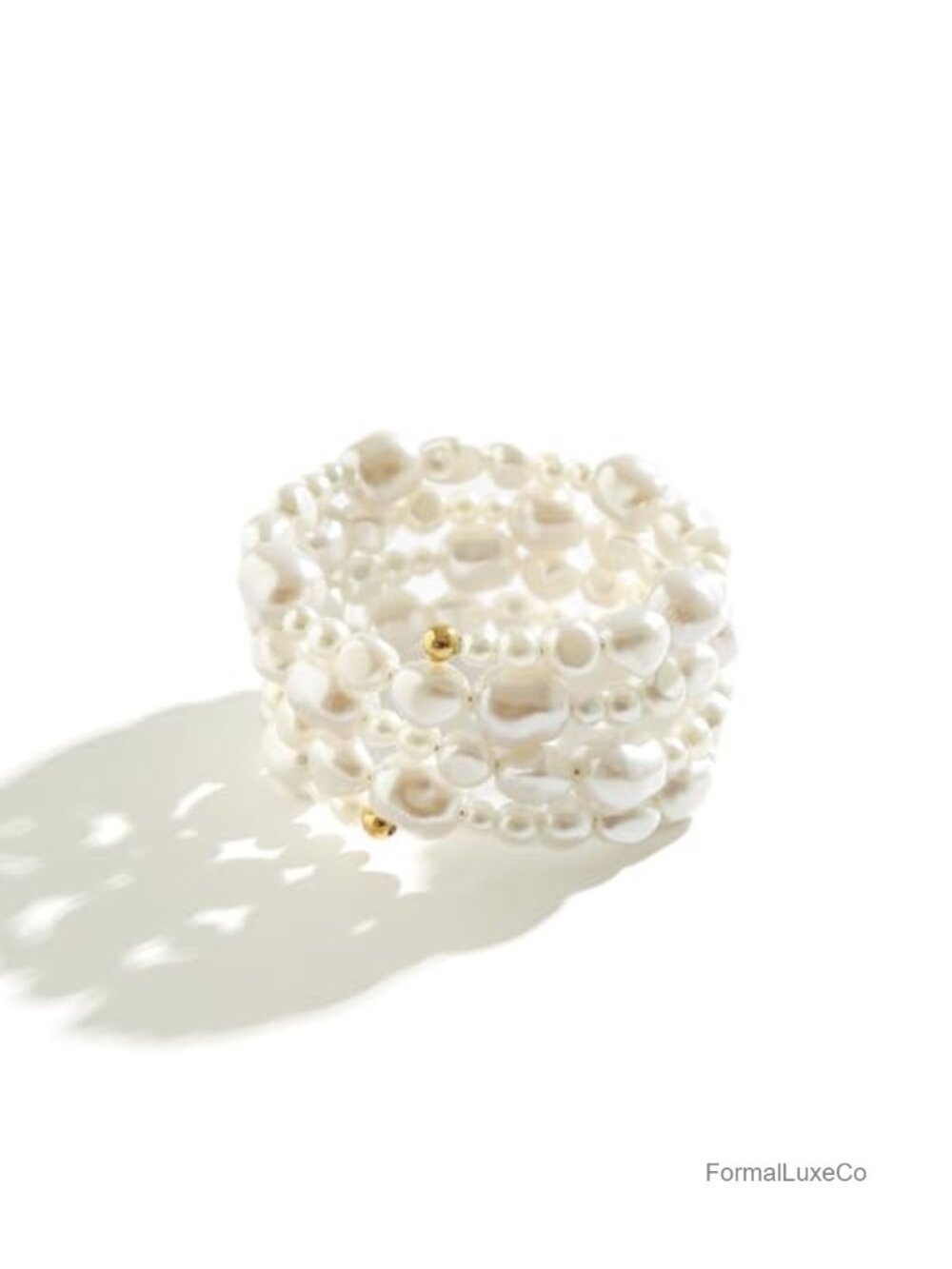 Irregular Beaded Spiral Coil Upper Arm Cuff Bracelet Armlet